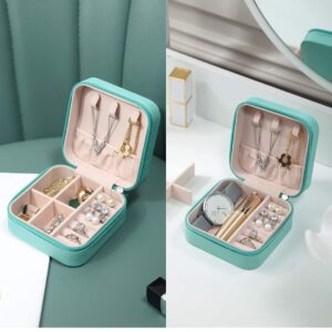 Portable Travel Jewellery Storage Box for Women | Ring, Earrings, Chain Organizer | PU Leather Compact Jewellery Case