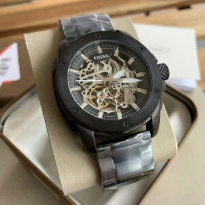 Automatic Skeleton Watch | Black Stainless Steel Strap | Premium Mechanical Design