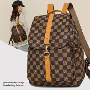 Checkered Women’s Backpack – Stylish & Spacious Daily Bag