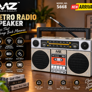 MZ S668 Retro Radio Speaker – 8W Wireless Bluetooth Speaker